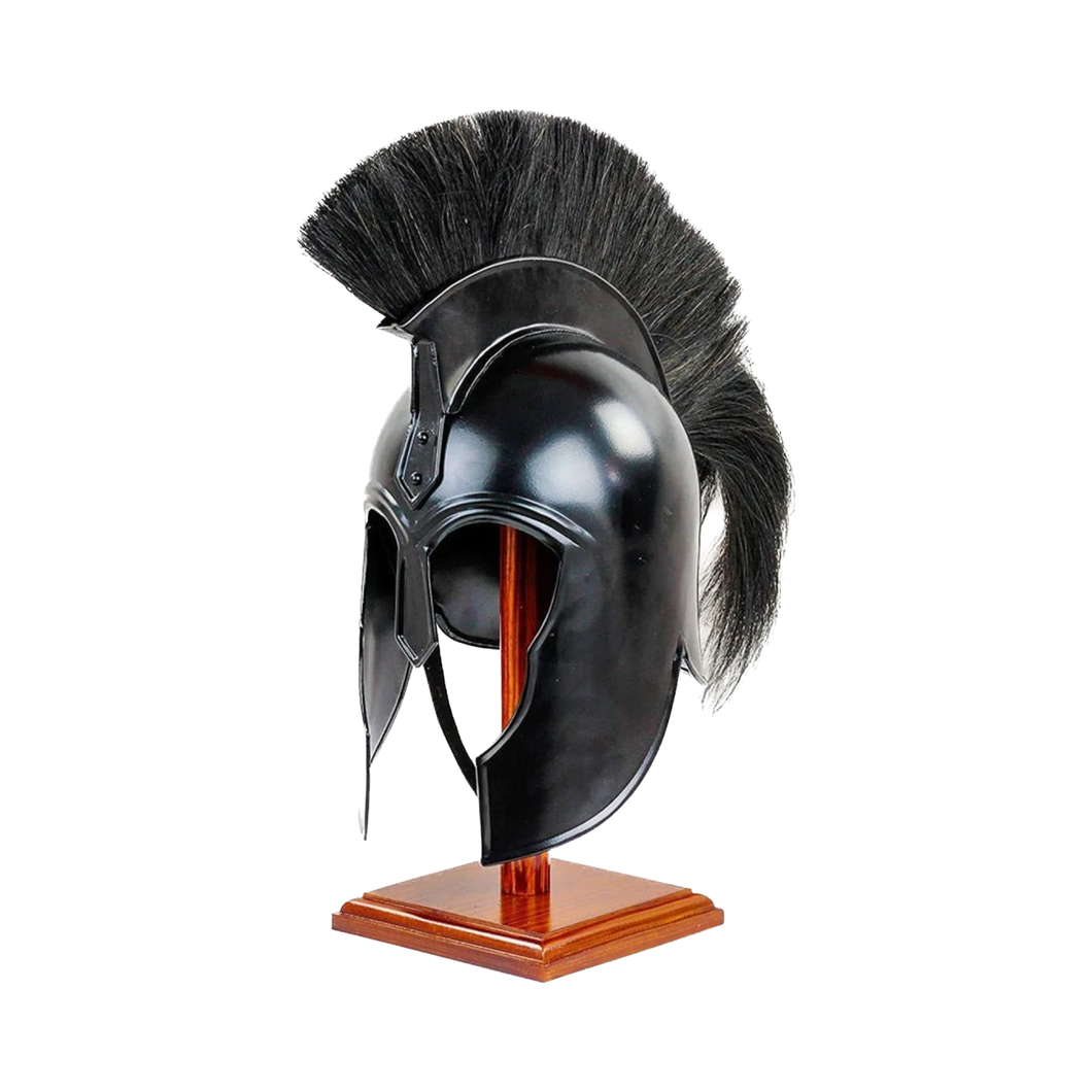 Medieval Achilles Troy Movie Prop Helmet Replica Costume with Wooden Stand