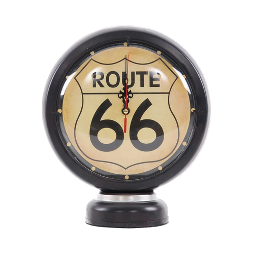 Black Gasoline 66 Gas Pump Clock