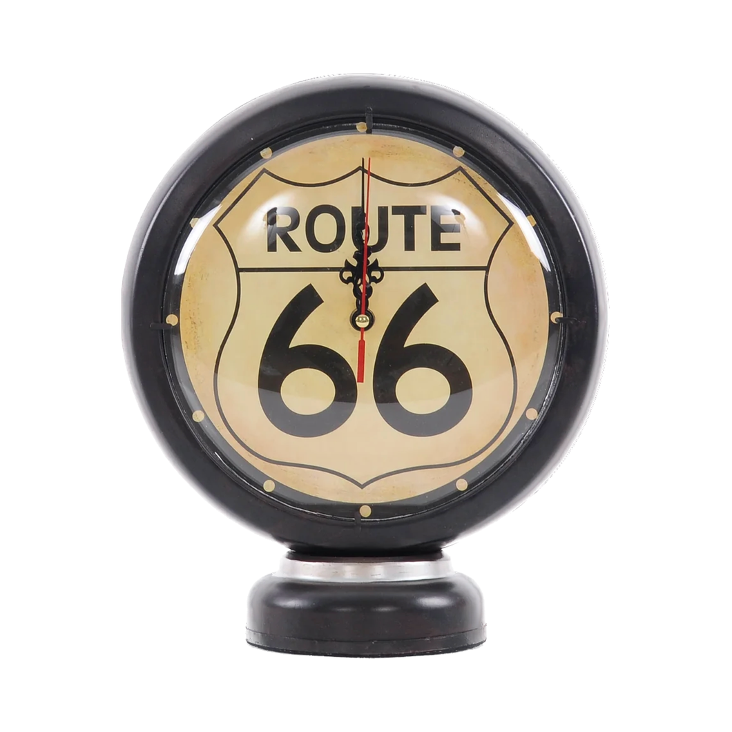 Black Gasoline 66 Gas Pump Clock