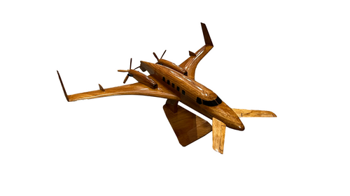 Beechcraft Starship 2000 Mahogany Wood Desktop Airplane Model