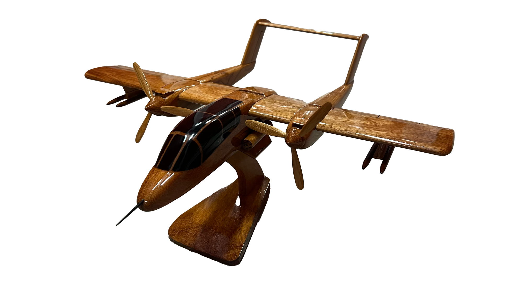 OV10 Bronco Mahogany Wood Desktop Airplane Model