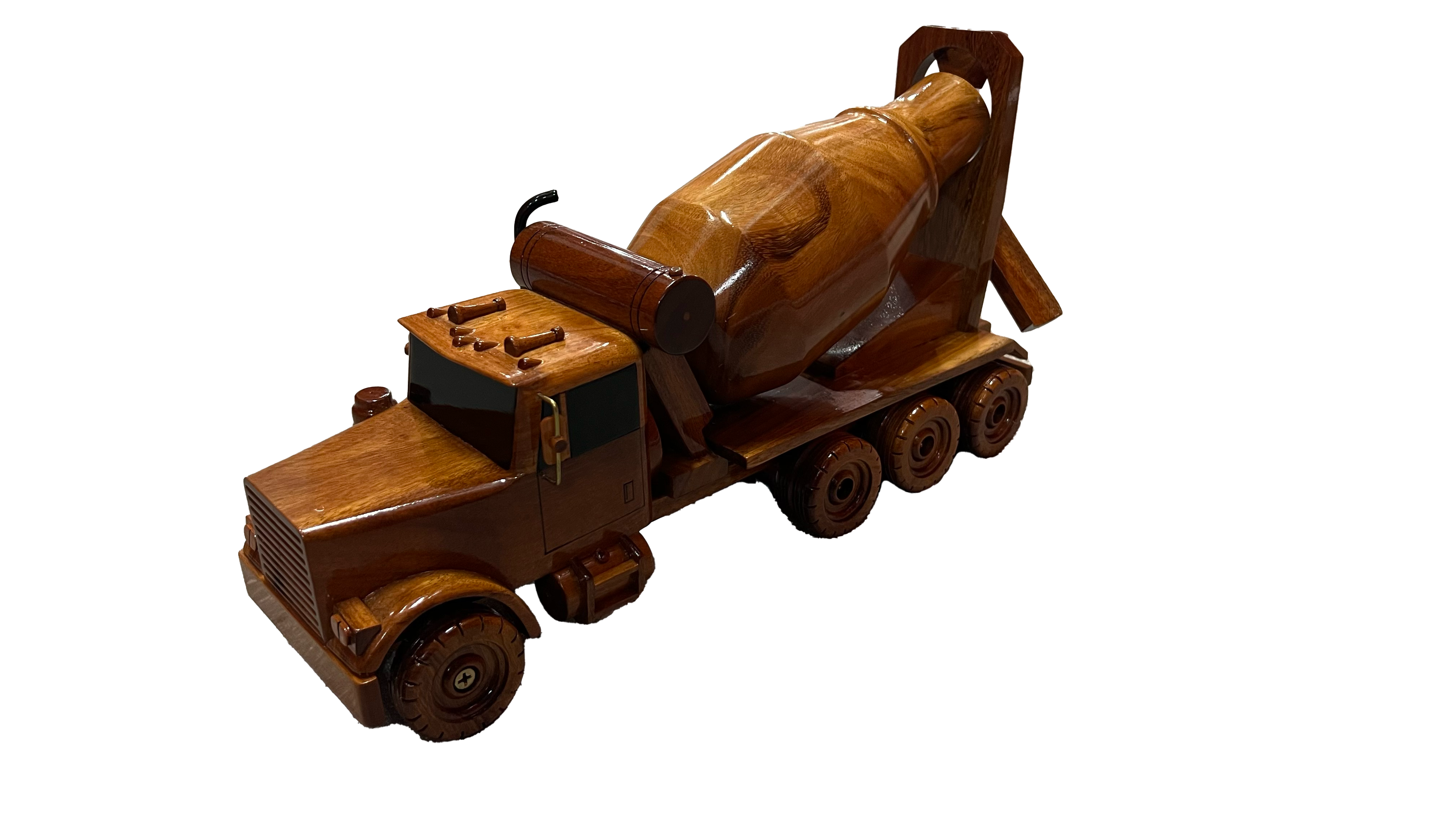 Cement truck multicolor Mahogany Wood Cars & trucks Desktop Model