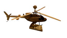 Load image into Gallery viewer, OH58 Kiowa Mahogany Wood Desktop Helicopter Model