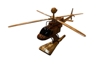 Load image into Gallery viewer, OH58 Kiowa Mahogany Wood Desktop Helicopter Model