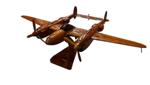 Load image into Gallery viewer, P38 Lightning Mahogany Wood Desktop Airplanes Model