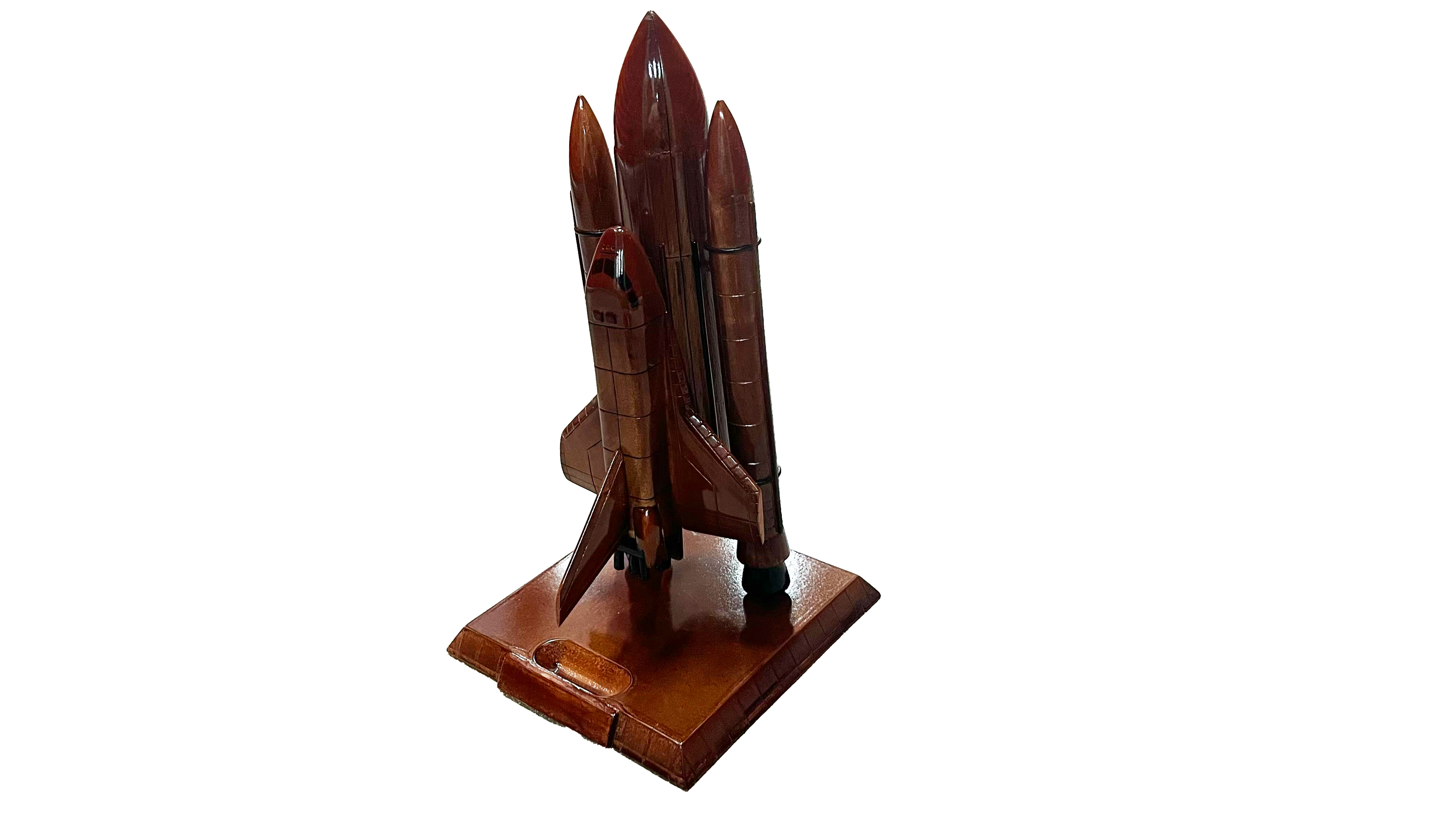 Space Shuttle Mahogany wood desktop Airplane  model.