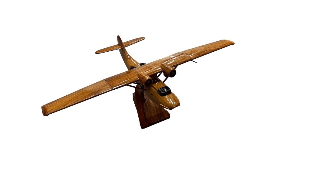 Pby Wood Model PBY Catalina Mahogany Wood Desktop Airplane Model – Tesaut Models