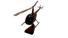 Load image into Gallery viewer, Robinson 22 Mahogany Wood Desktop Helicopters Model