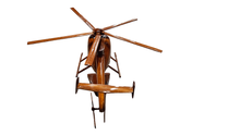 Load image into Gallery viewer, Md530 Mahogany wood desktop Helicopter model.