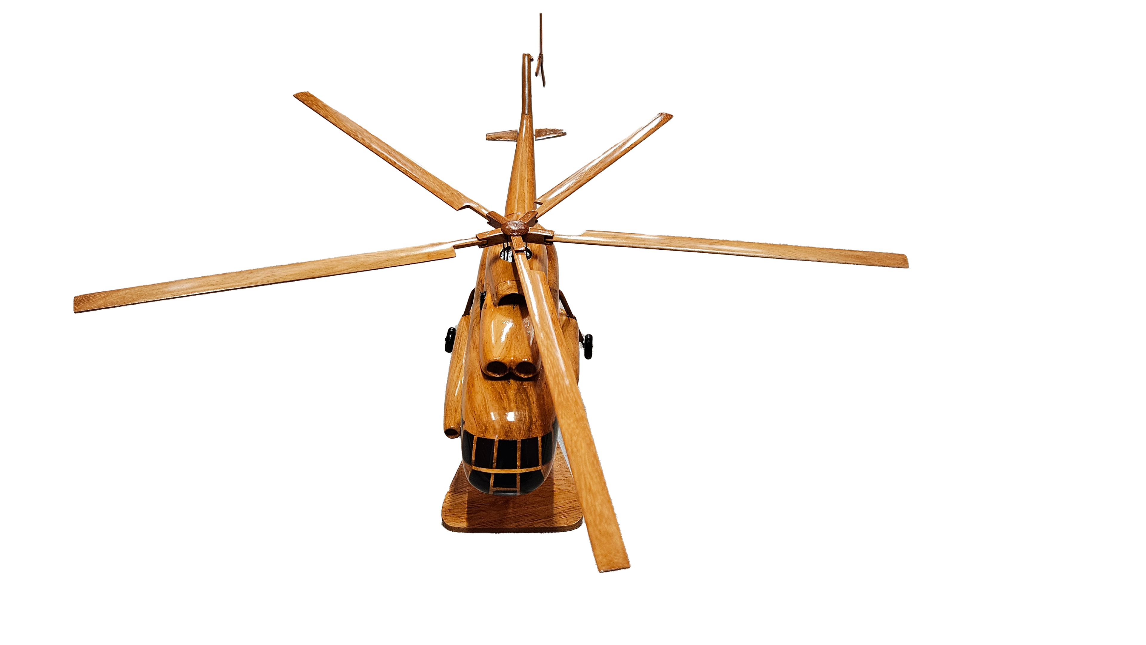 MI17 Mahogany Wood Desktop Helicopter Model