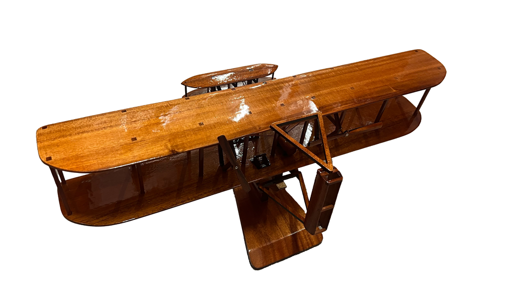 Wright Flyer Mahogany Wood Desktop Airplane Model