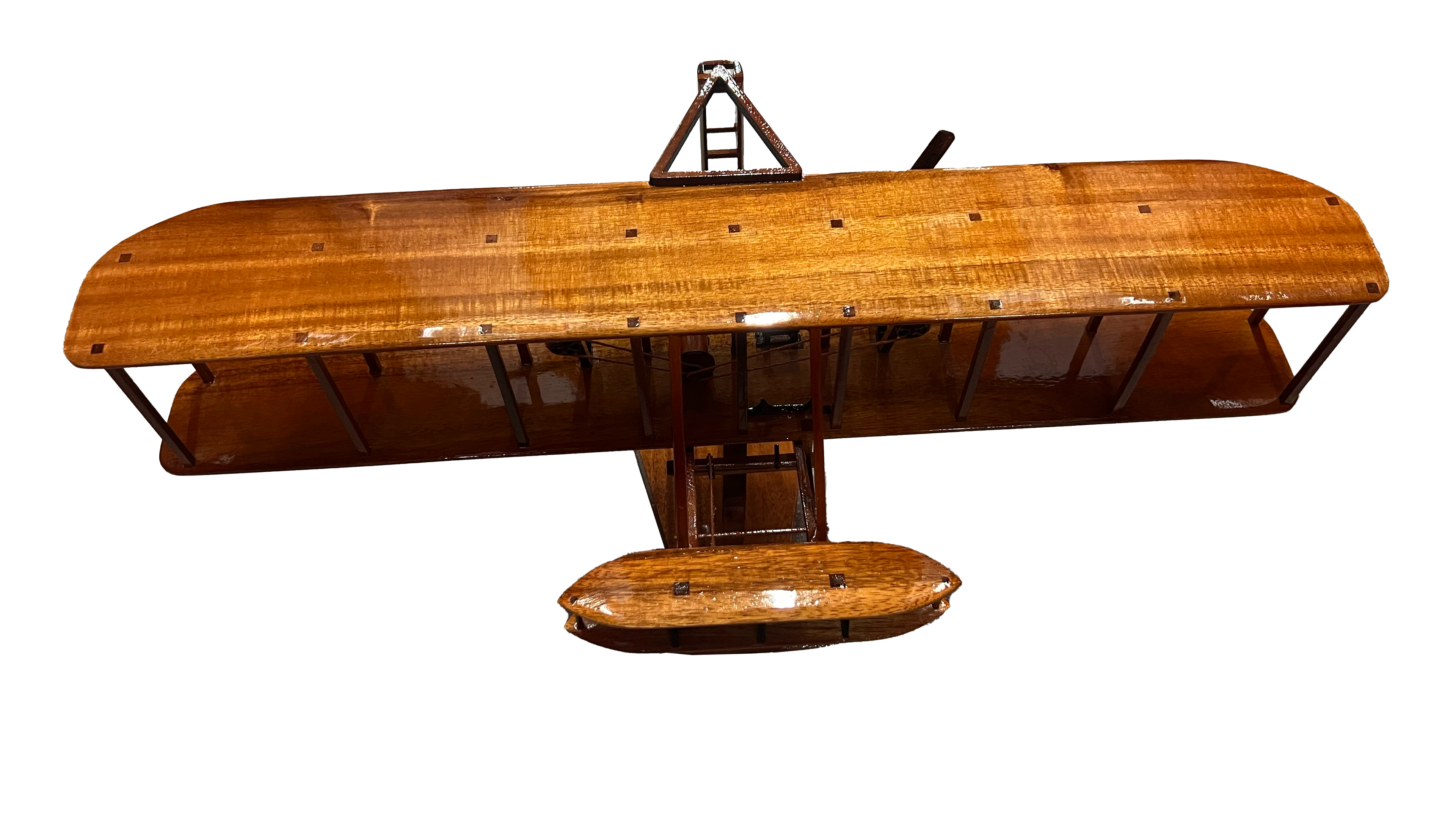 Wright Flyer Mahogany Wood Desktop Airplane Model