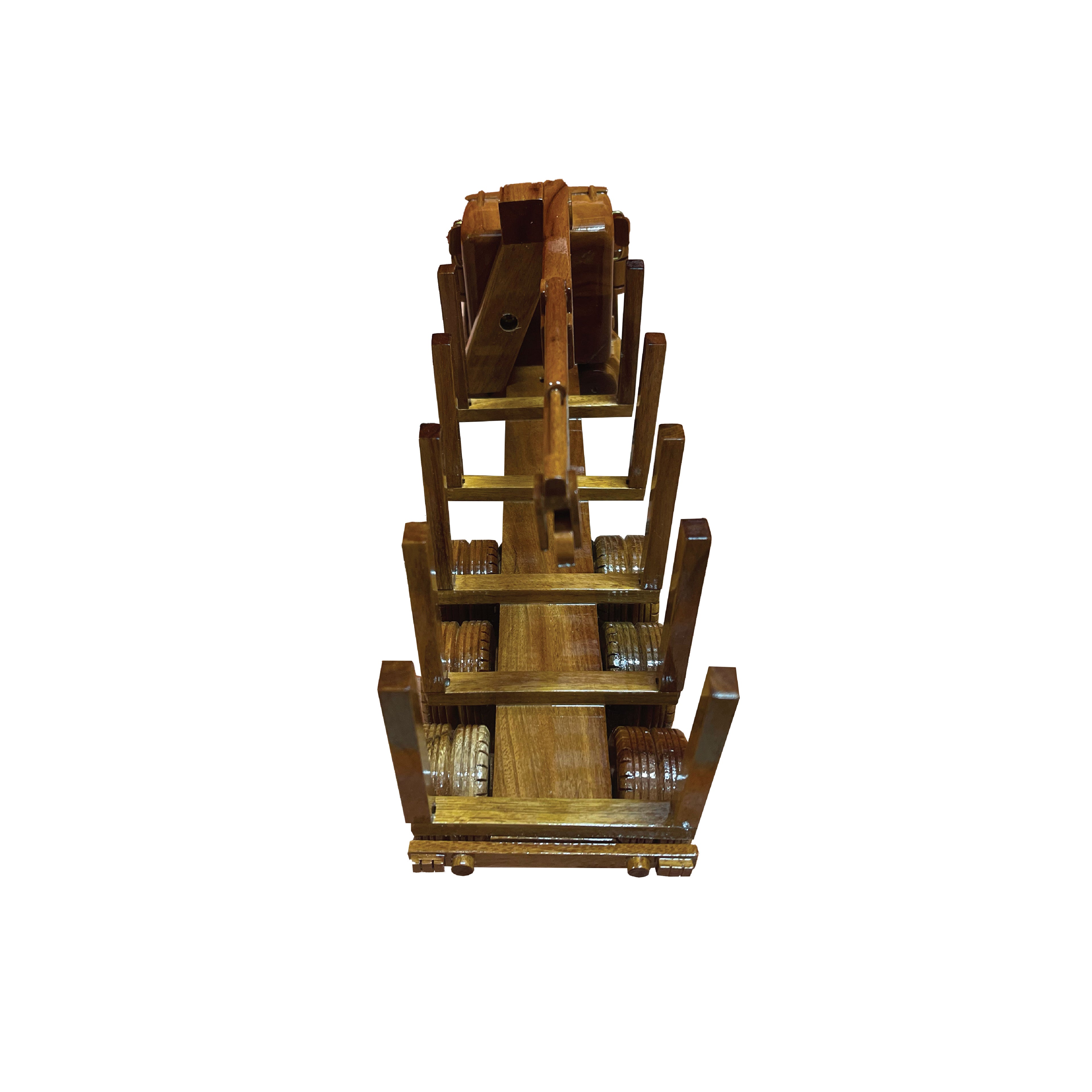 Log Truck with crane Mahogany Wood Desktop truck Model