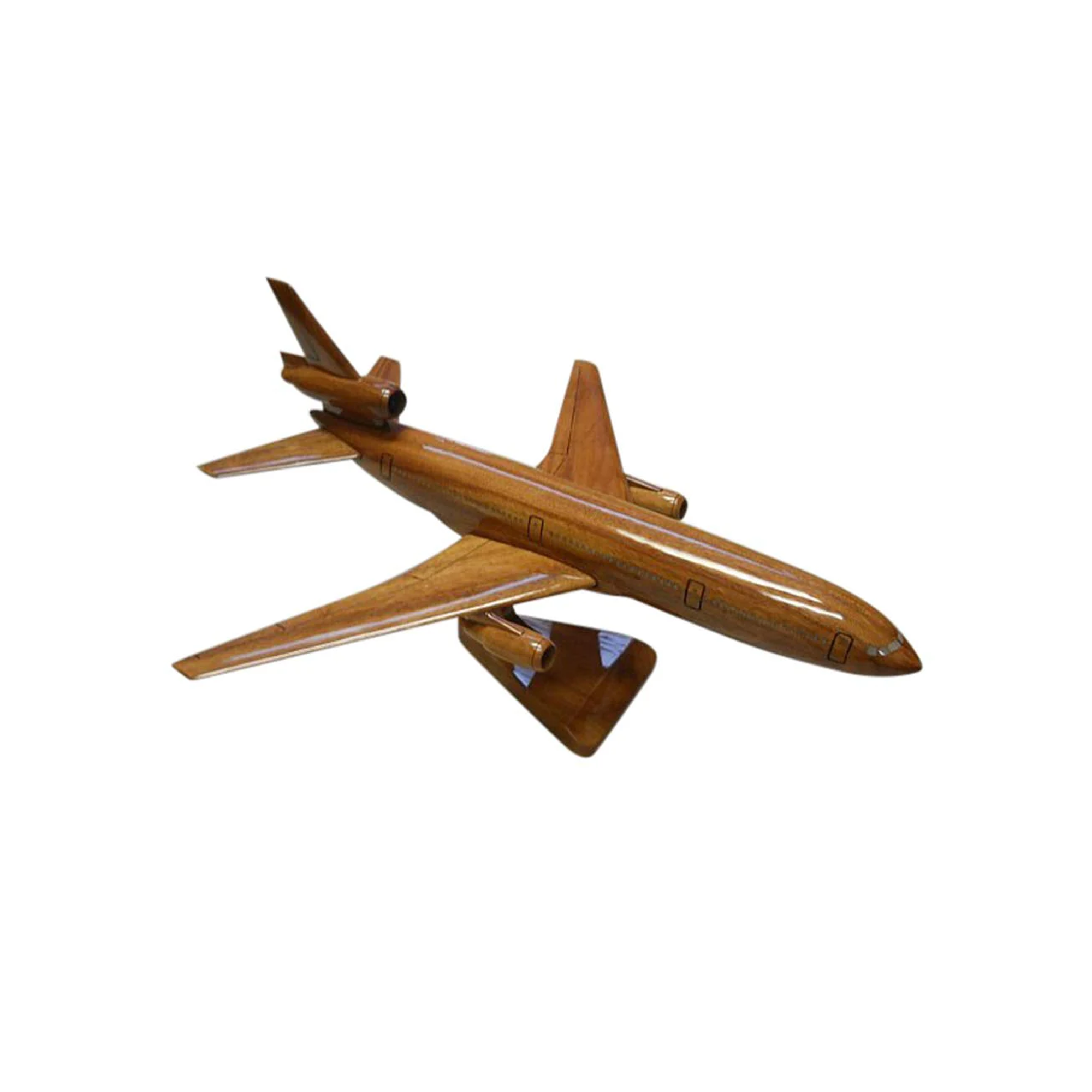 McDonnell Douglas DC10 Mahogany Wood Desktop Airplanes Model