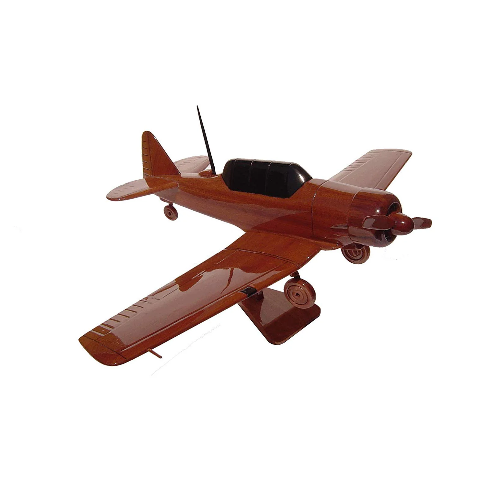 North American T6 Texan Mahogany Wood Desktop Airplane Model