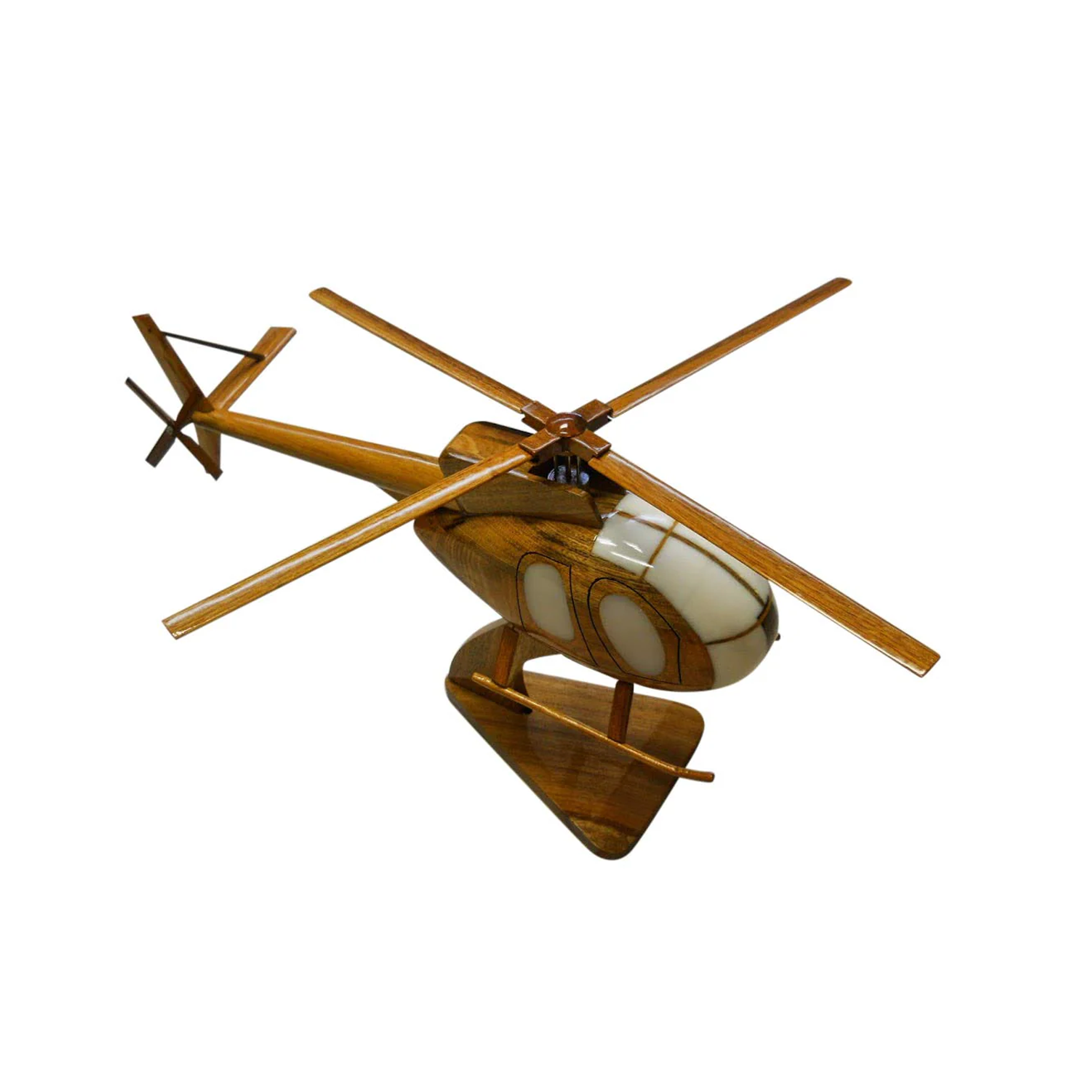 OH-6 ( OH6 ) Little Bird Mahogany Wood Desktop Helicopters Model