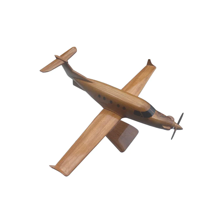 PC12 Pilatus Mahogany wood Desktop Airplane model