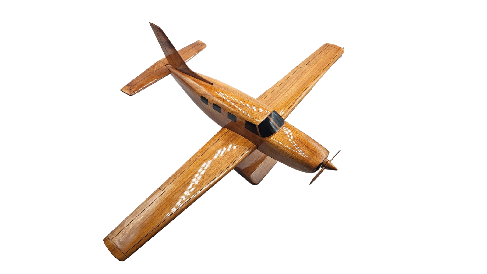 Piper Seminole Mahogany Wood Desktop Airplane Model