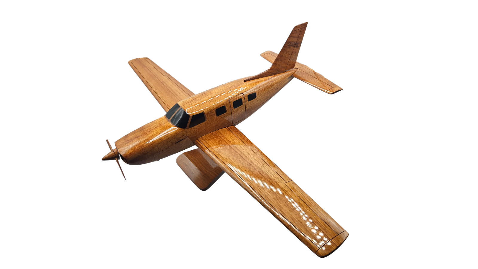 Piper Seminole Mahogany Wood Desktop Airplane Model
