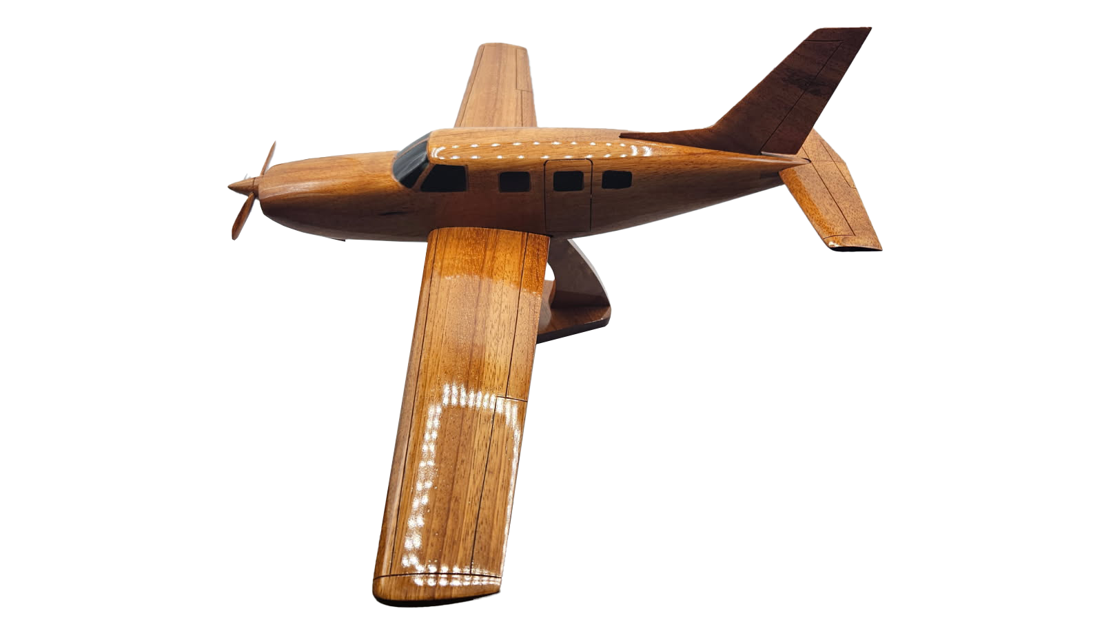 Piper Seminole Mahogany Wood Desktop Airplane Model