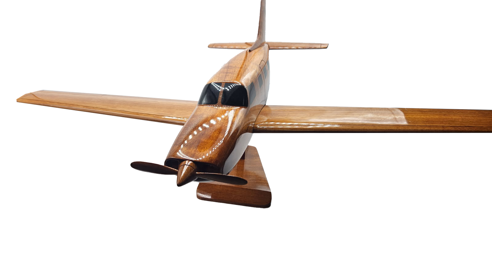 Piper Seminole Mahogany Wood Desktop Airplane Model