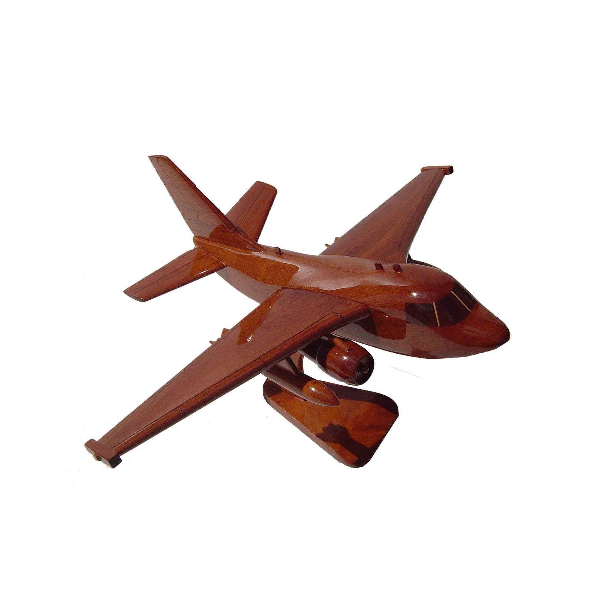 S3 Viking Mahogany Wood Desktop Airplane Model