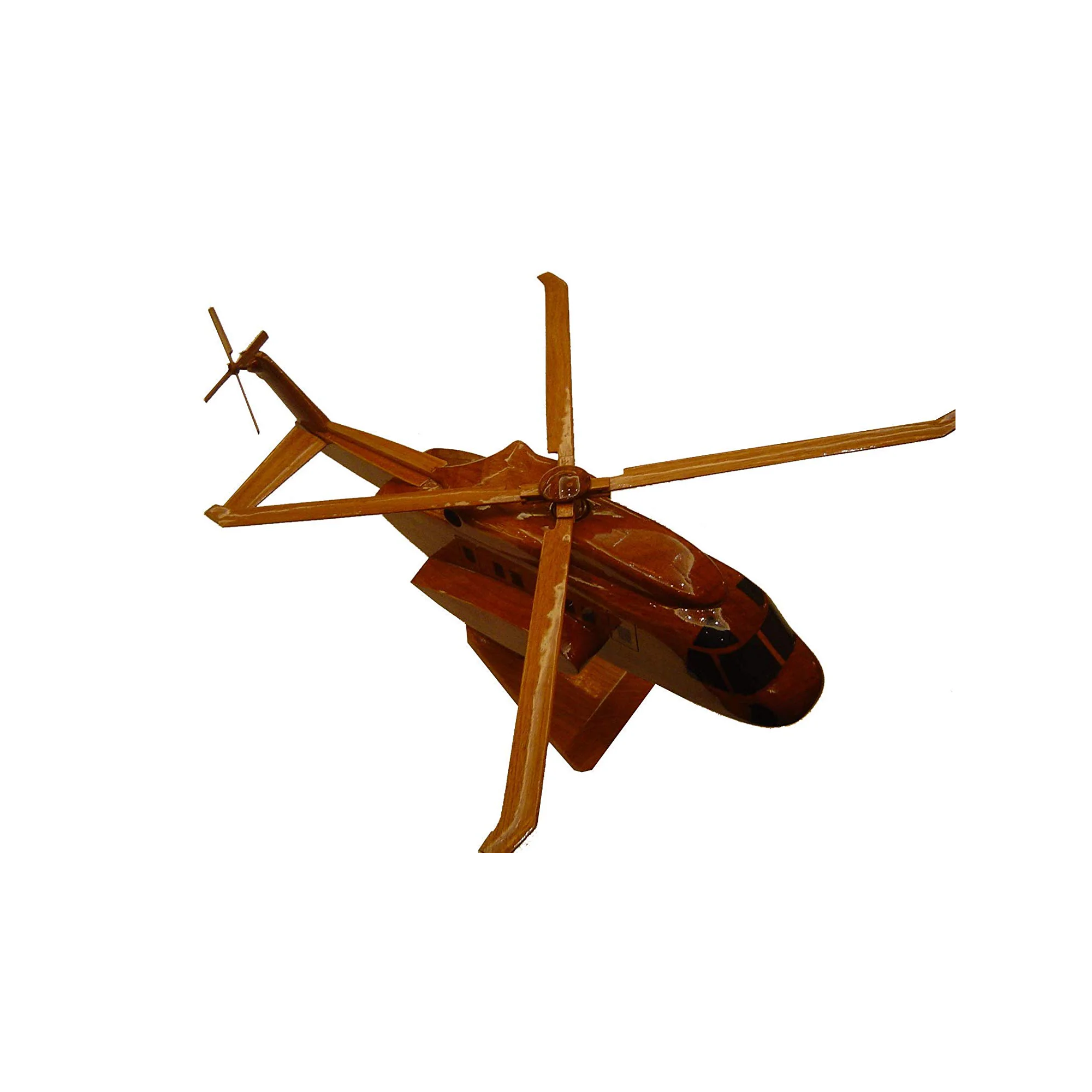 S-92 ( S92 ) Helibus Mahogany Wood Desktop Helicopter Model