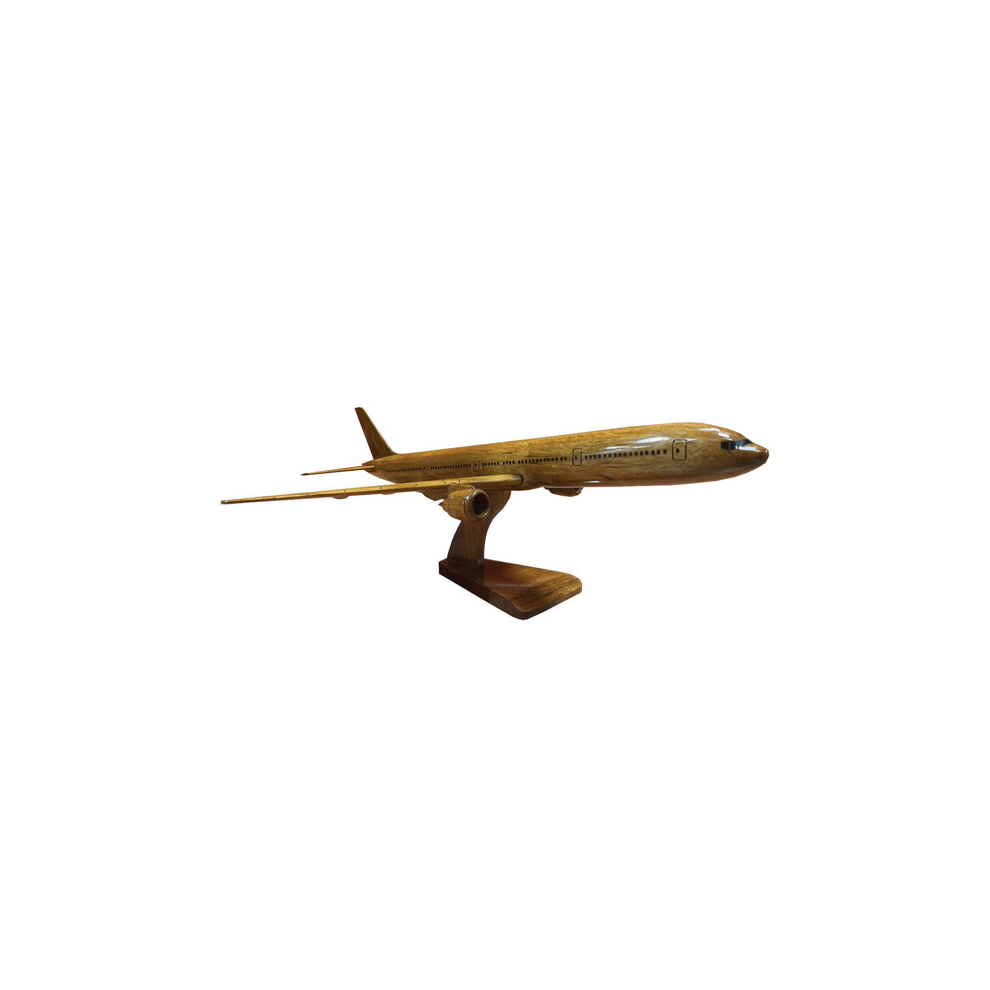 The Boeing 777 Mahogany Wood Desktop Airplane Model