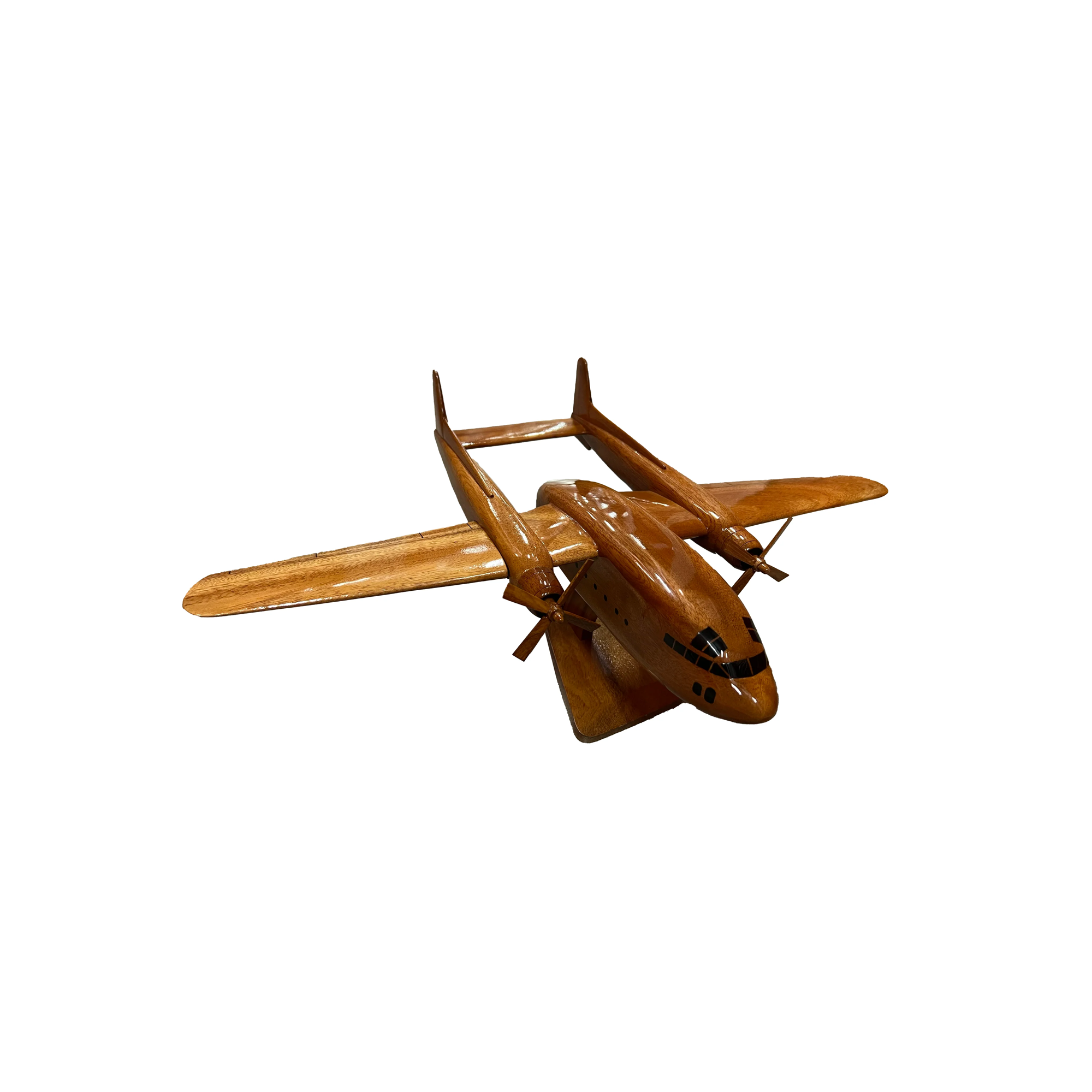 The C119 Flying boxcar Mahogany Wood Desktop Airplane Model