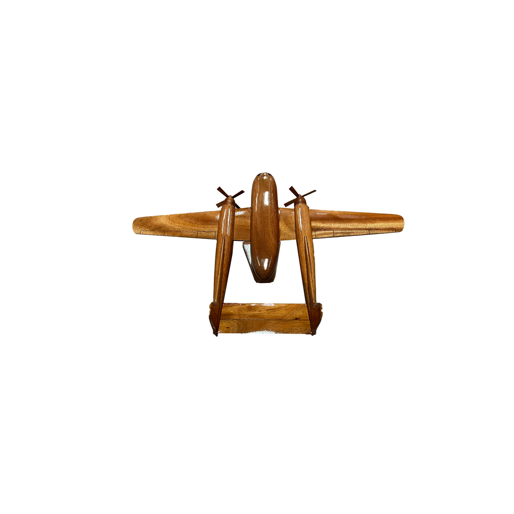 The C119 Flying boxcar Mahogany Wood Desktop Airplane Model
