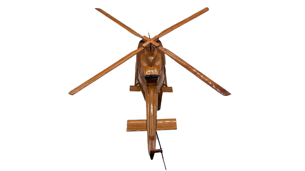 Bell 412 Mahogany Wood Desktop Helicopter Model