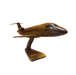 Bombardier Challenger 604 Mahogany Wood Desktop Airplane Model