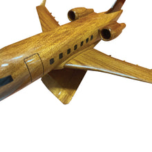 Load image into Gallery viewer, Bombardier Challenger 604 Mahogany Wood Desktop Airplane Model