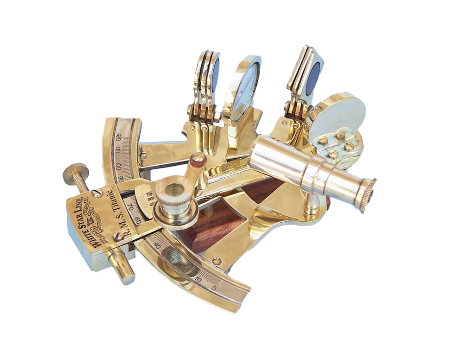 Titanic White Star Lines Sextant with Rosewood Box 5"
