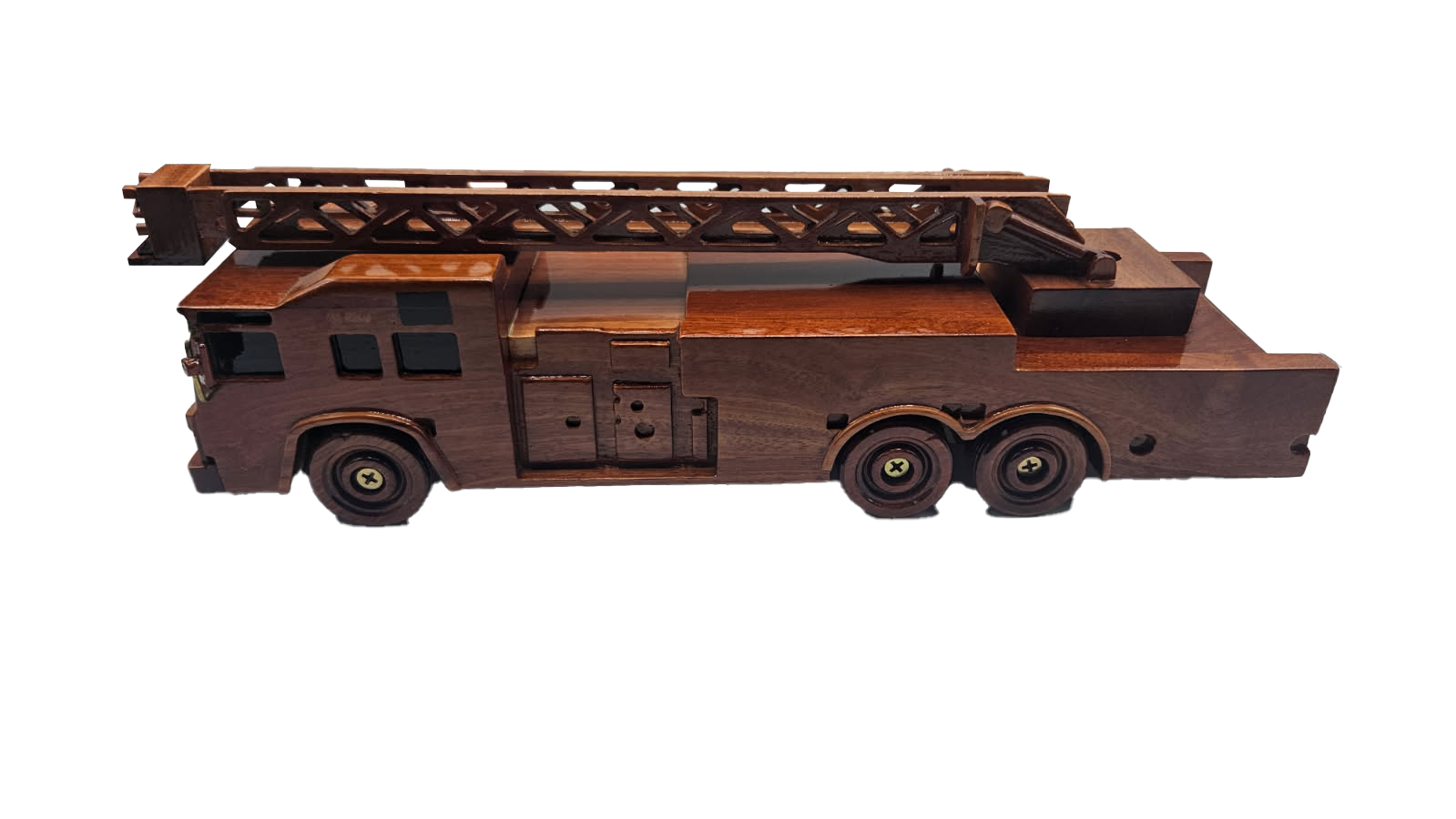 Fire Truck Mahogany Wood desktop Truck model