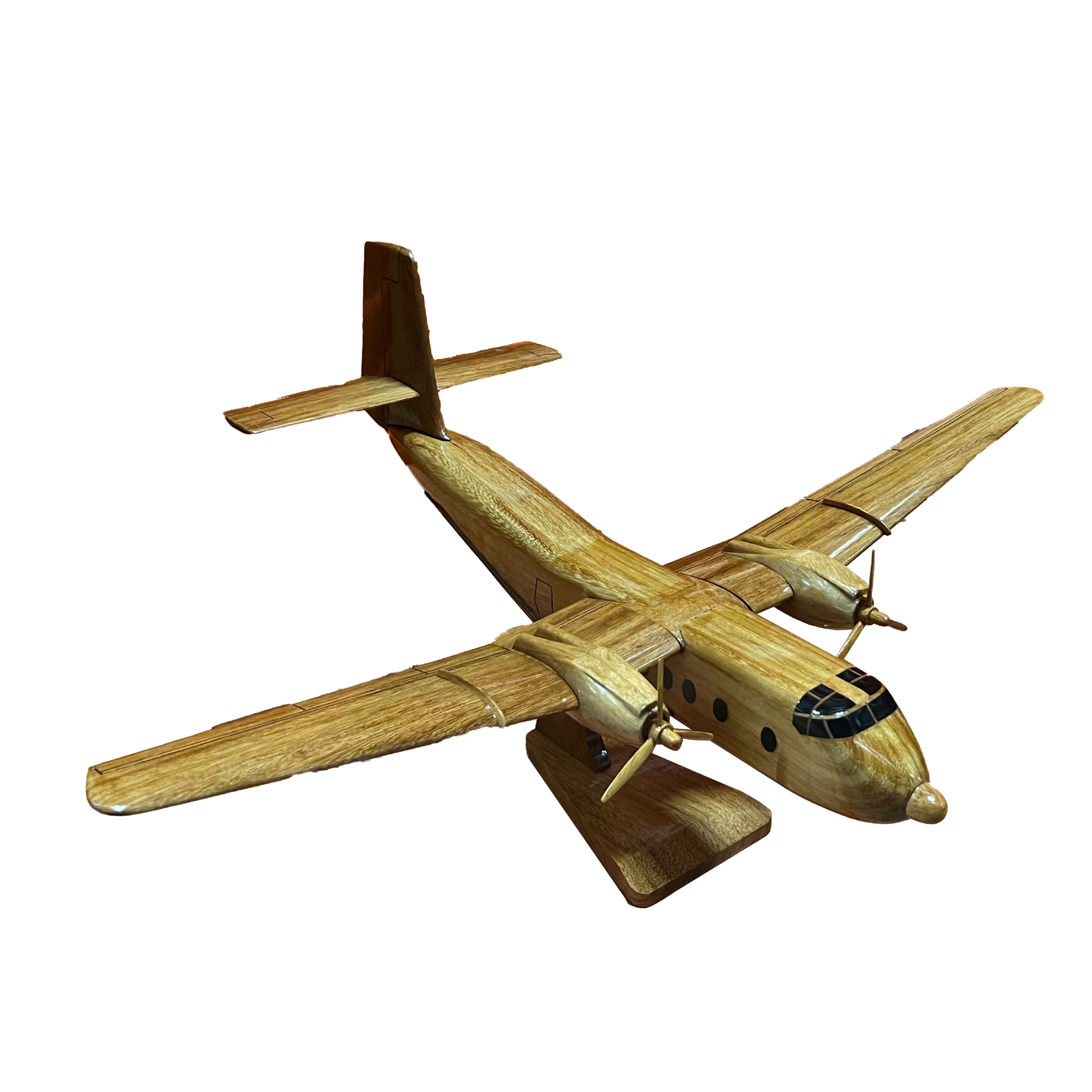 C-7 Caribou Mahogany Wood Desktop Airplane Model