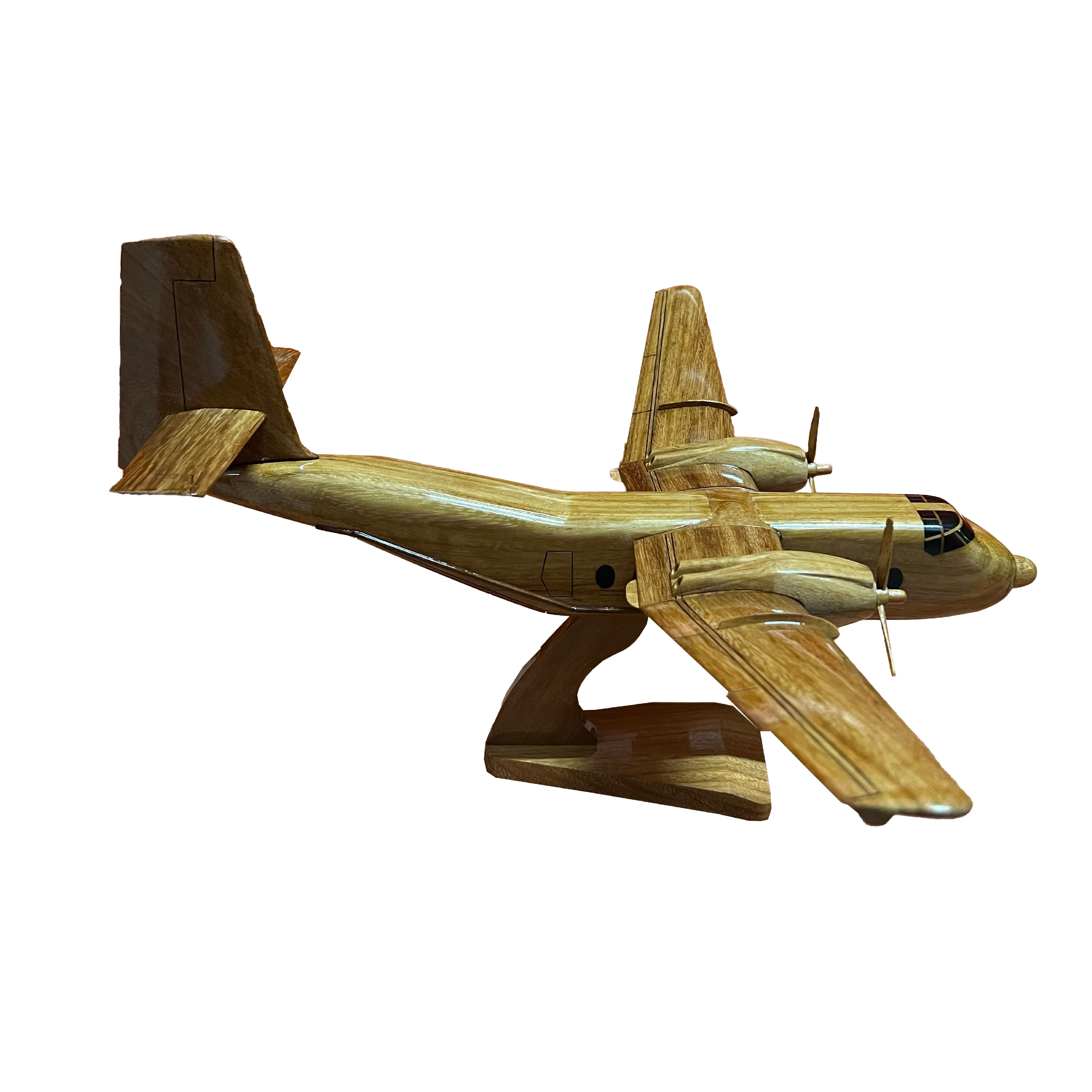 C-7 Caribou Mahogany Wood Desktop Airplane Model