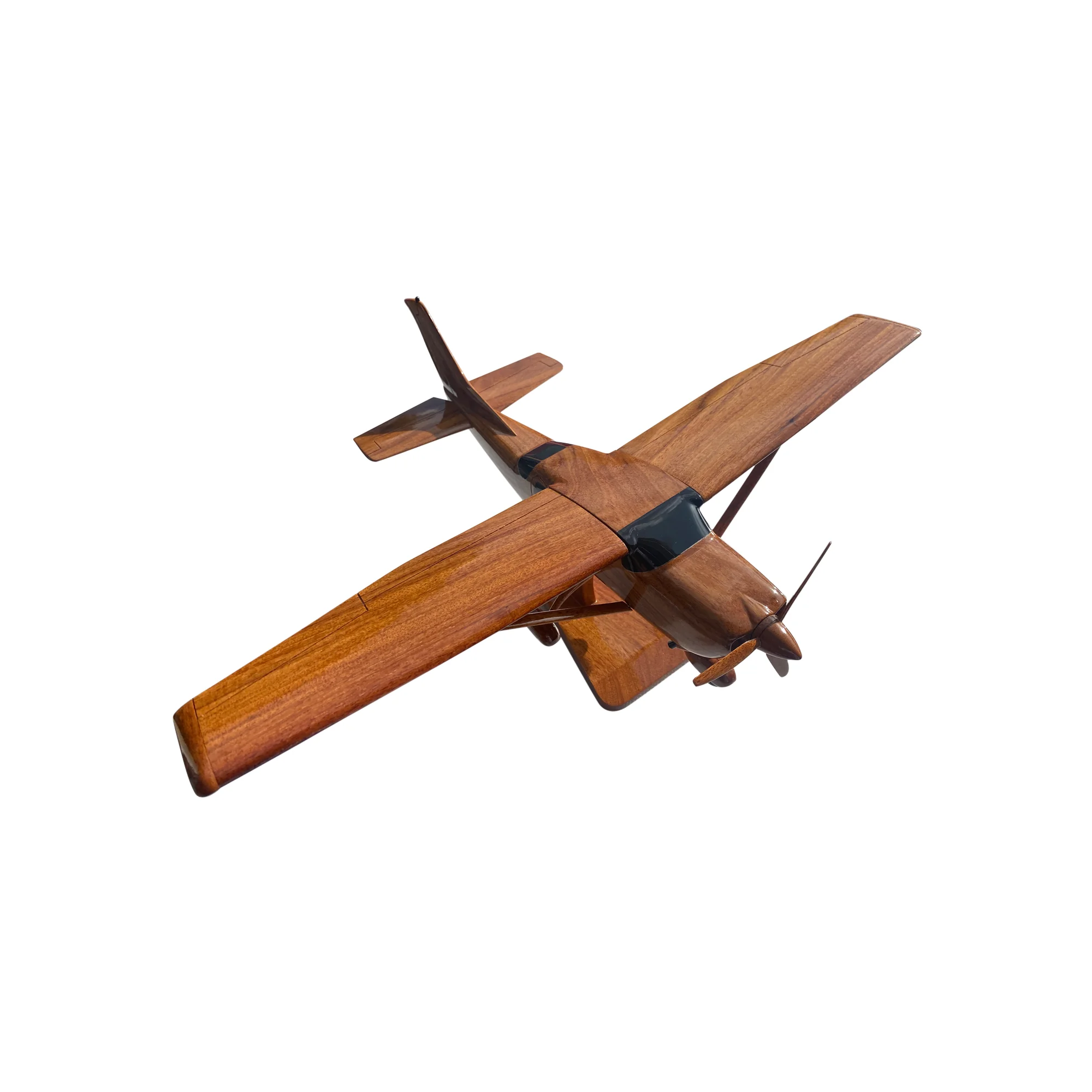 Cessna 206 Mahogany Wood Desktop Airplanes Model.