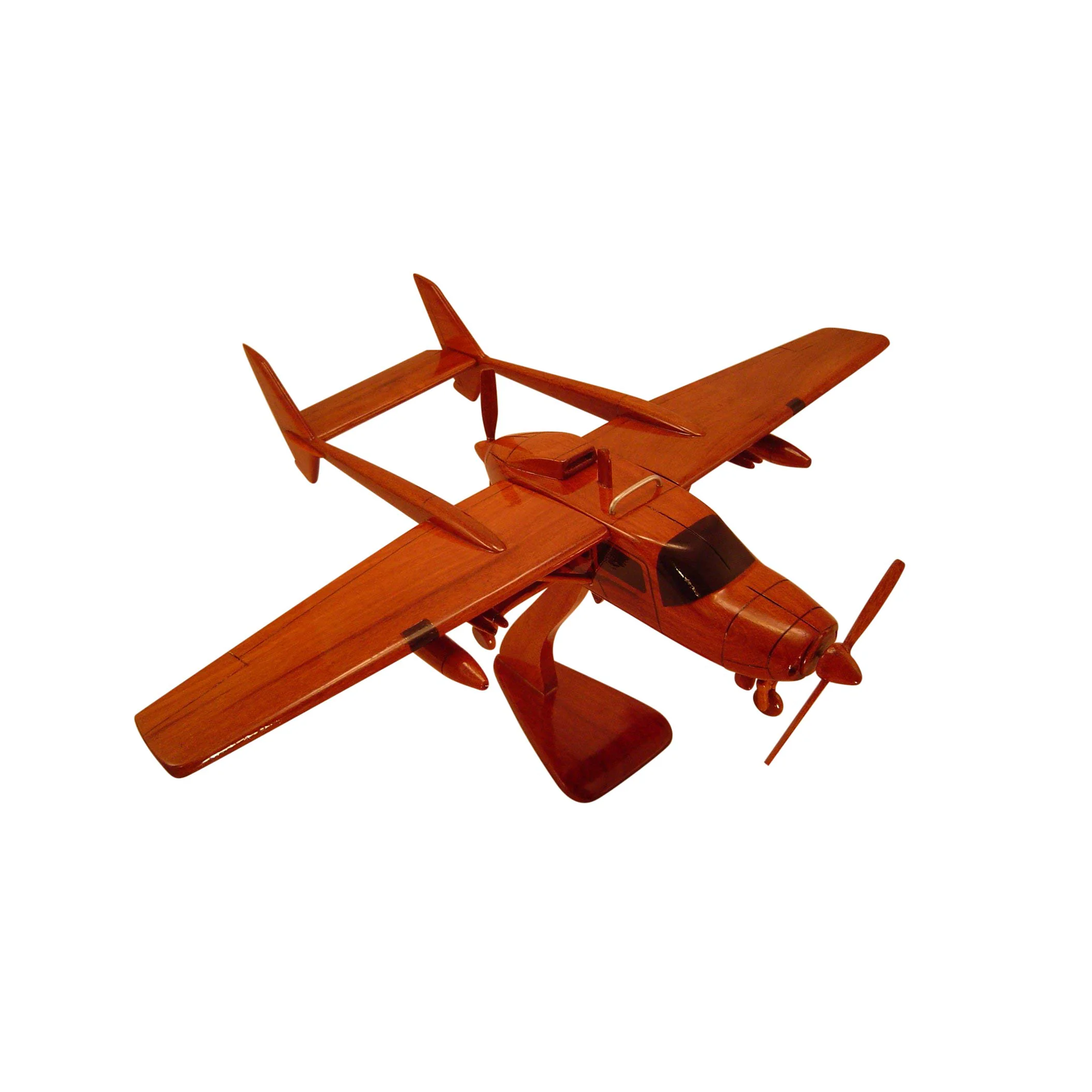 Cessna 337 Mahogany Wood Desktop Airplane Model