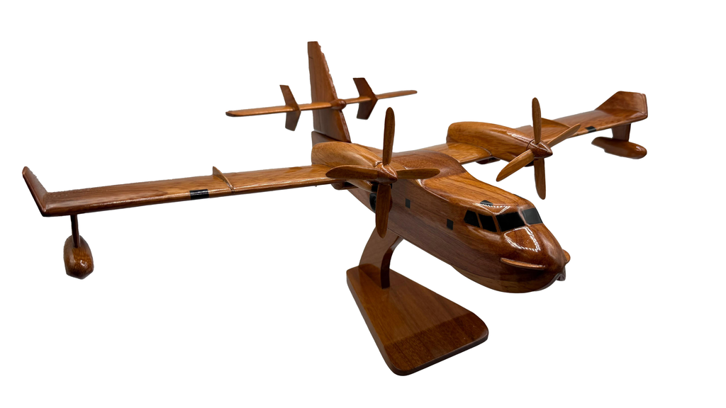CL-415 ( CL415  ) Canadair Mahogany Wood Desktop Airplane Model