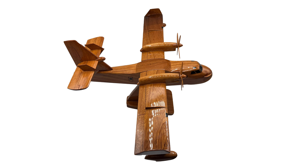 CL-415 ( CL415  ) Canadair Mahogany Wood Desktop Airplane Model