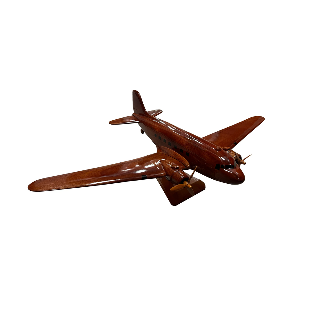 DC3 Dakota Mahogany Wood Desktop Airplane Model