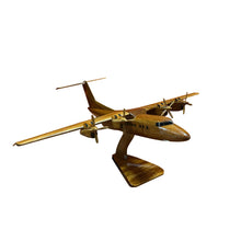 Load image into Gallery viewer, DHC7 Dash 7 Mahogany Wood Desktop Airplane Model