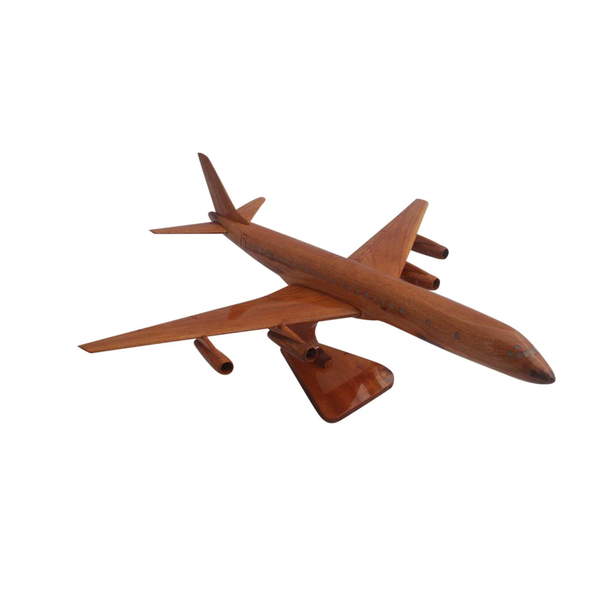Douglas DC8 Mahogany Wood Desktop Airplane Model