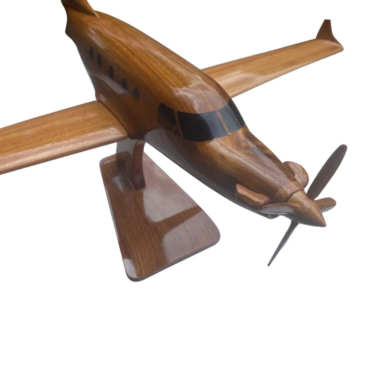PC12 Pilatus Mahogany wood Desktop Airplane model