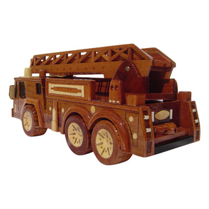 Fire Truck Mahogany Wood Desktop  trucks Model