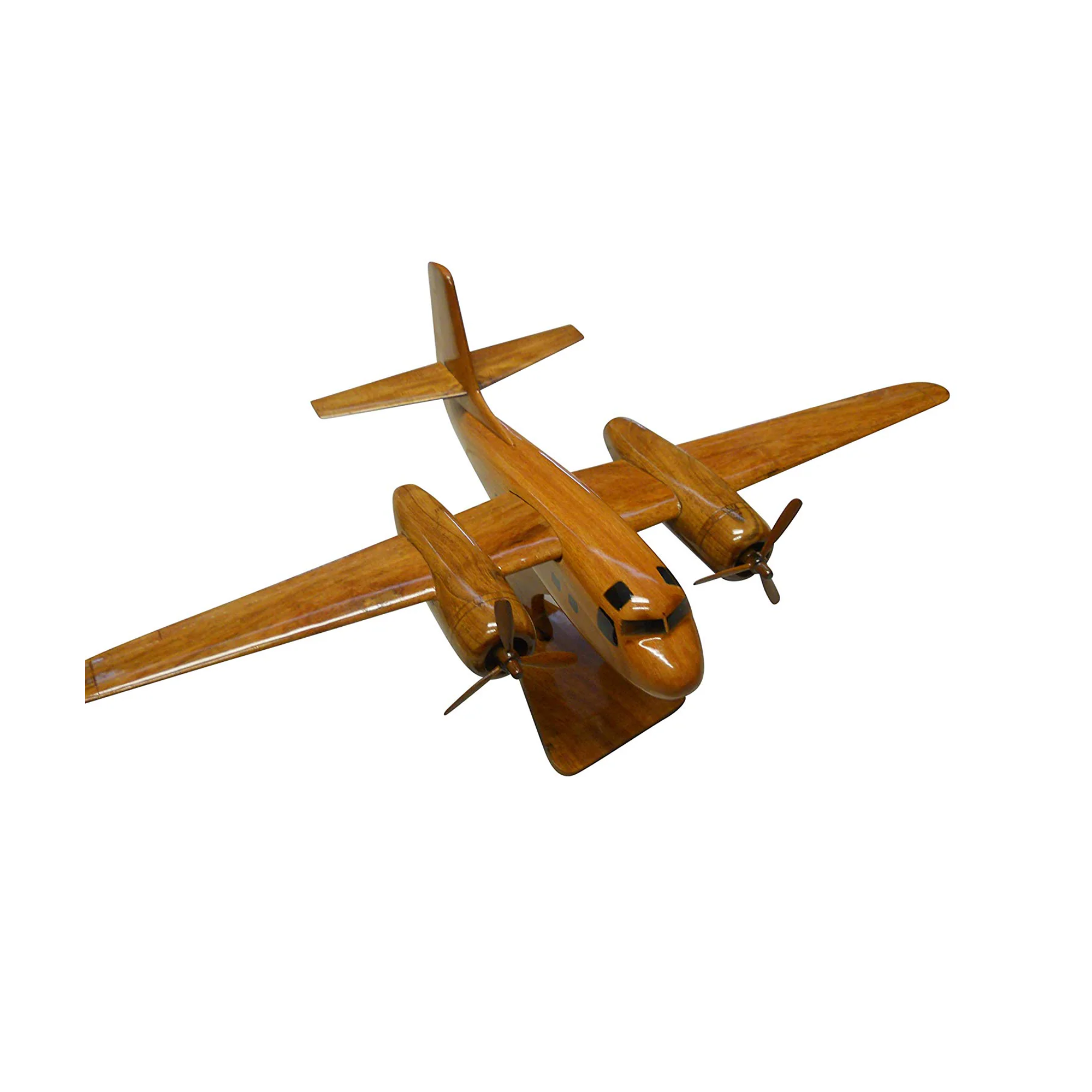 E2 Mahogany Wood Desktop Airplane Model