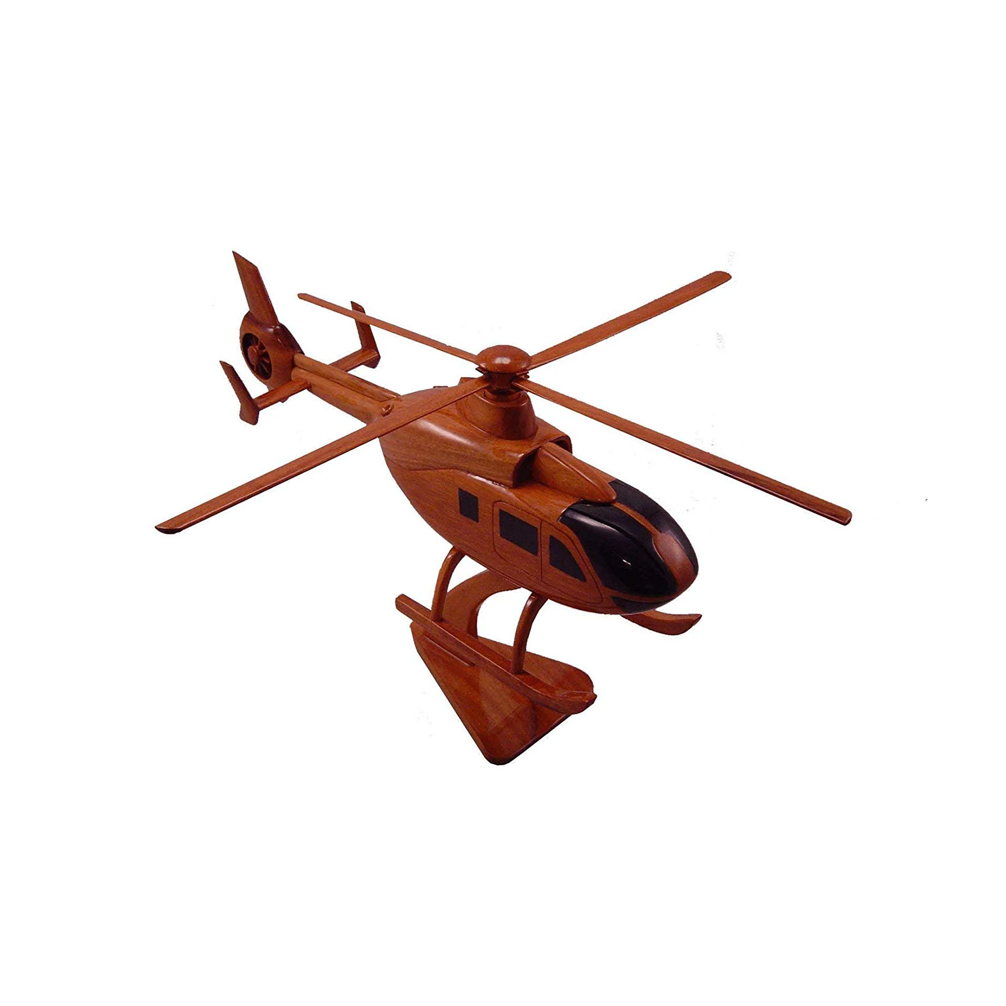 EC-135 ( EC135 ) Mahogany Wood Desktop Airplane Model