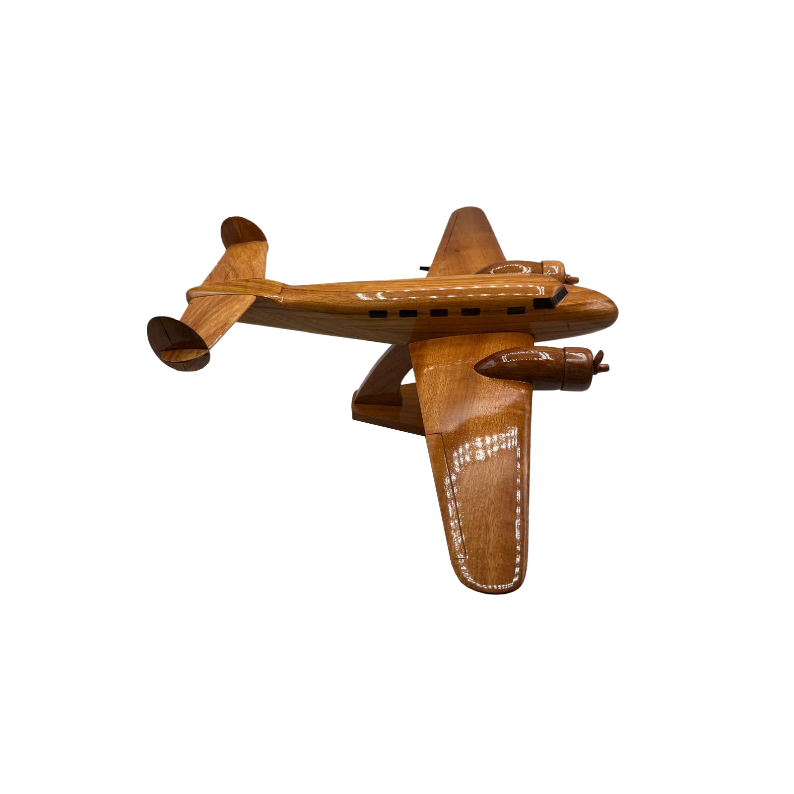 Lockheed Model 10 Electra Mahogany Wood Desktop Model