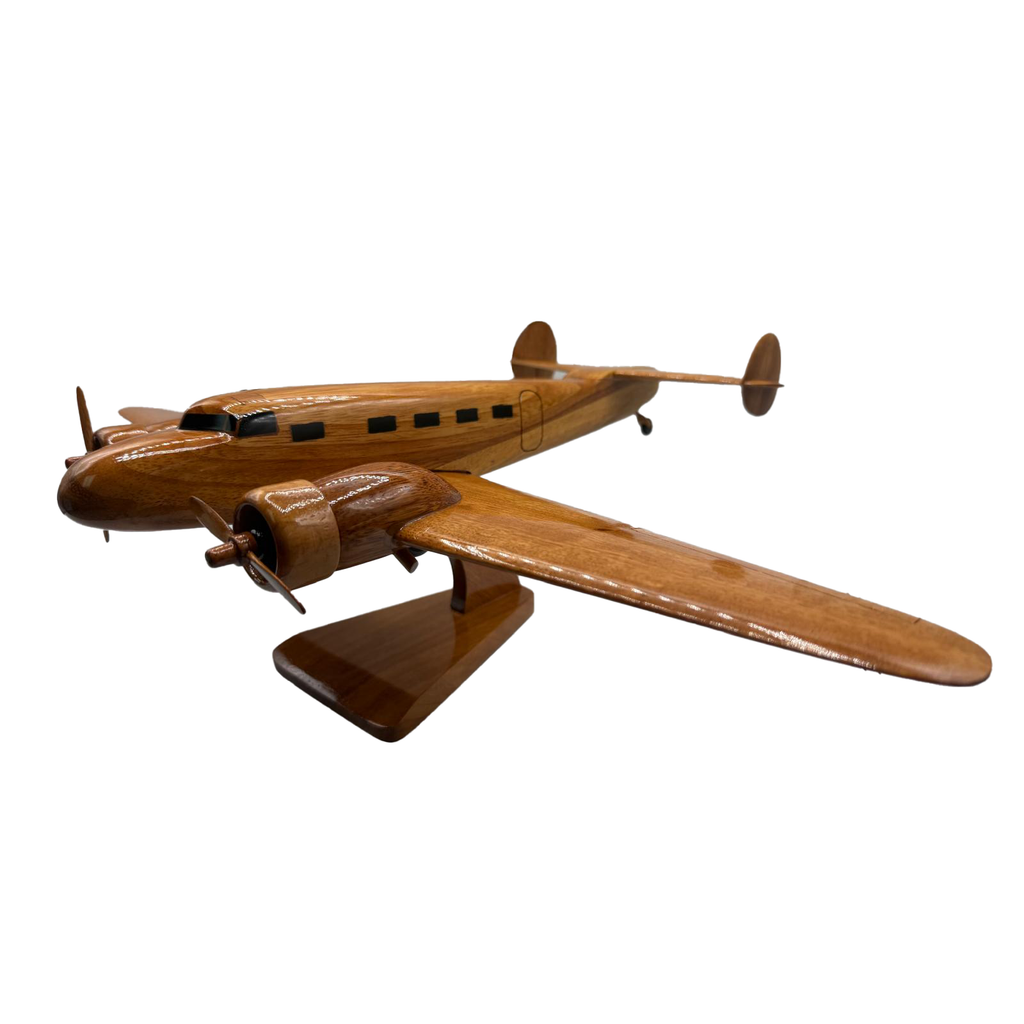 Lockheed Model 10 Electra Mahogany Wood Desktop Model